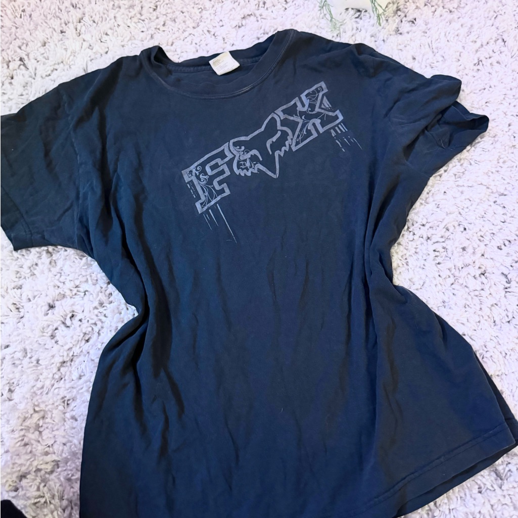 Fox Racing Black And Grey Men’s Logo Tshirt Size Large
